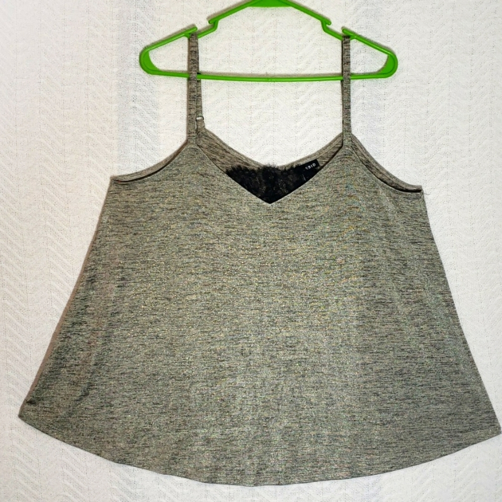 Torrid 2 Fashion Gold Shimmer Lace Trim Cami-NWT